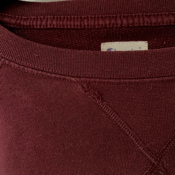 Burgundy/Red Champion Sweatshirt Crewneck Sporty Cool Girl - Picture 6 of 7